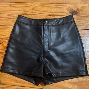 Forever 21 black leather shorts